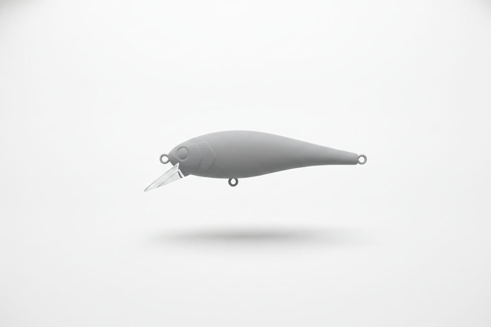 DRIFTER, a 9 cm 3D printed minnow lure in raw light-grey PETG