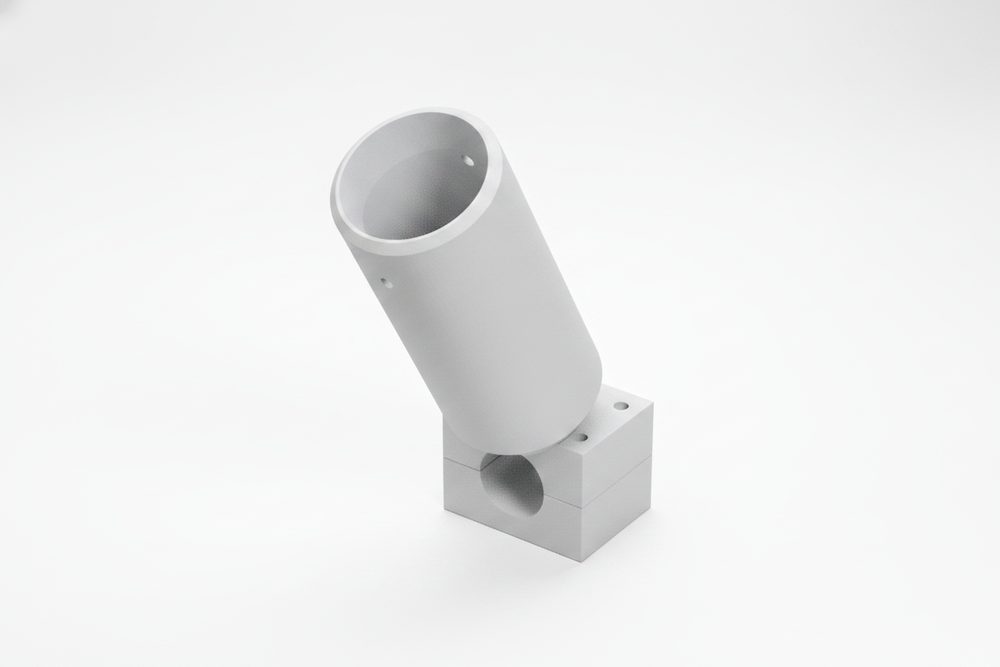 Round-rail clamp rod tube mount for kayaks