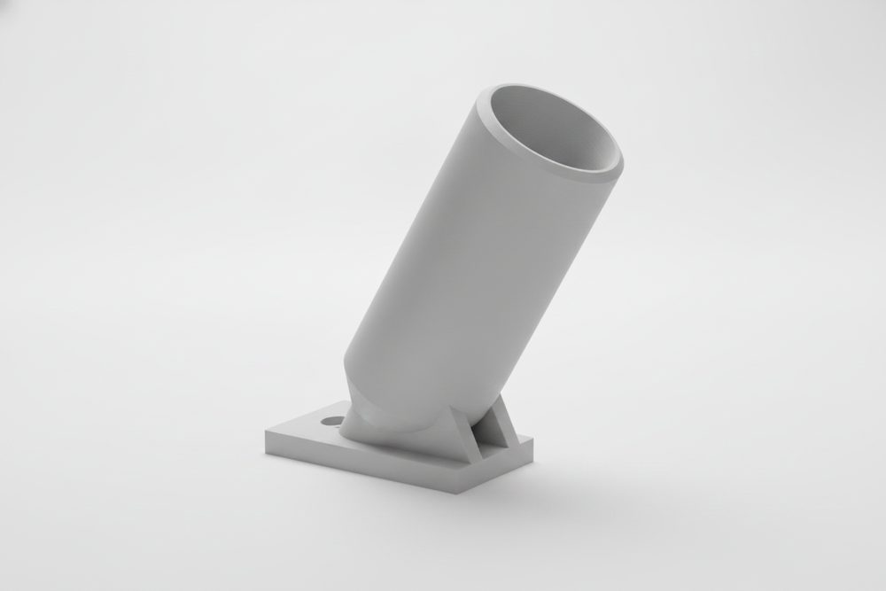 Track Rod Tube — 3D-printed kayak rod tube mount on 1" gear track