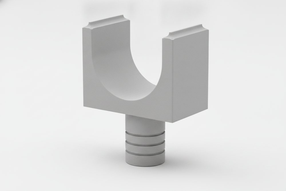 Deep U cradle rod rest head, 3D printed